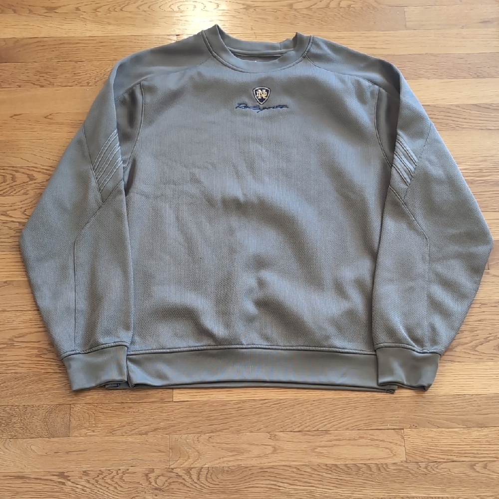 adidas Gray Crewneck Sweater with Notre Dame Logo